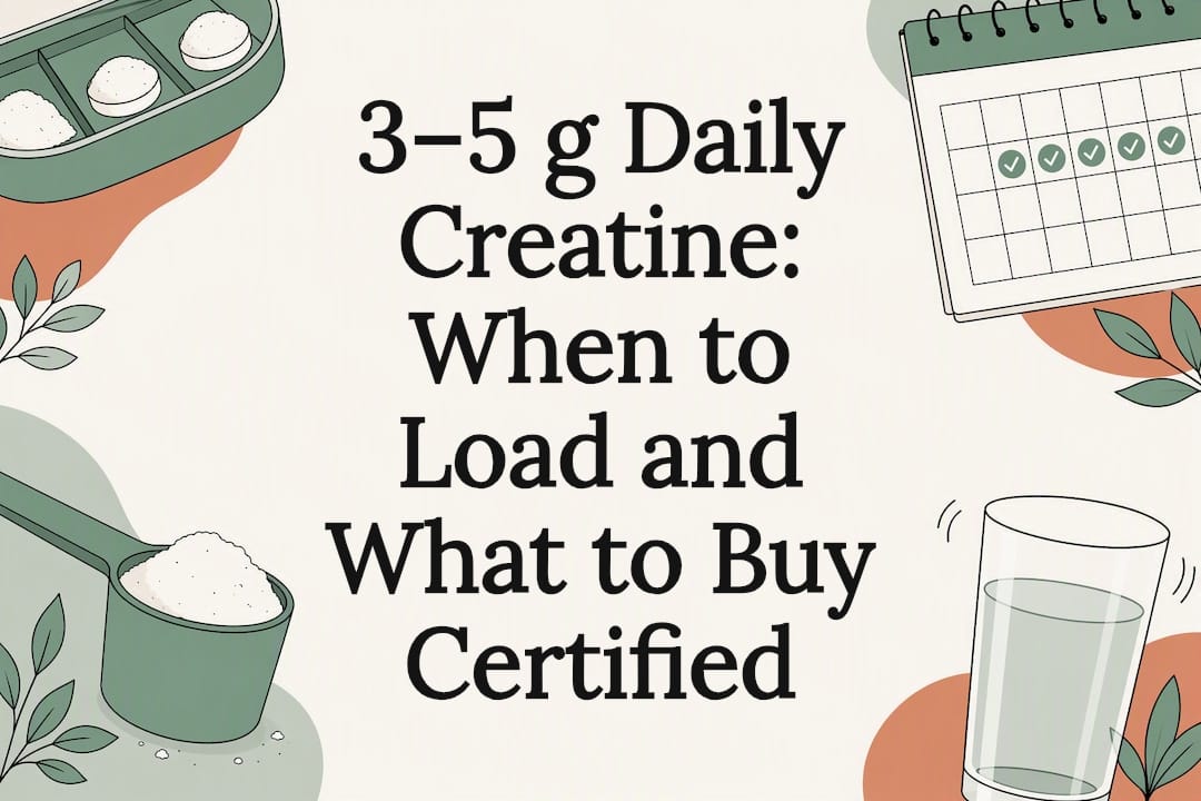 Creatina diaria de 3–5 g: Cuándo cargar y qué comprar certificado