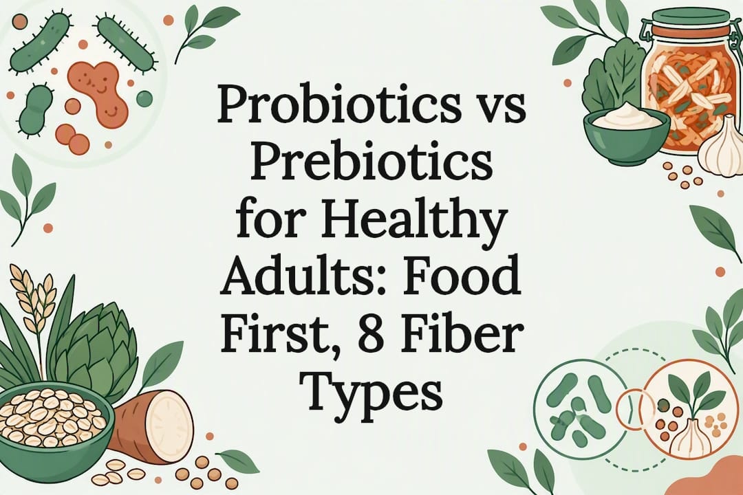 Probiotics vs Prebiotics for Healthy Adults: Food First, 8 Fiber Types